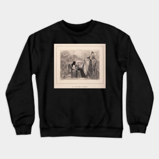 An allegory of cholera mortality. Denis Auguste Marie Raffet, 1804-1860. Crewneck Sweatshirt